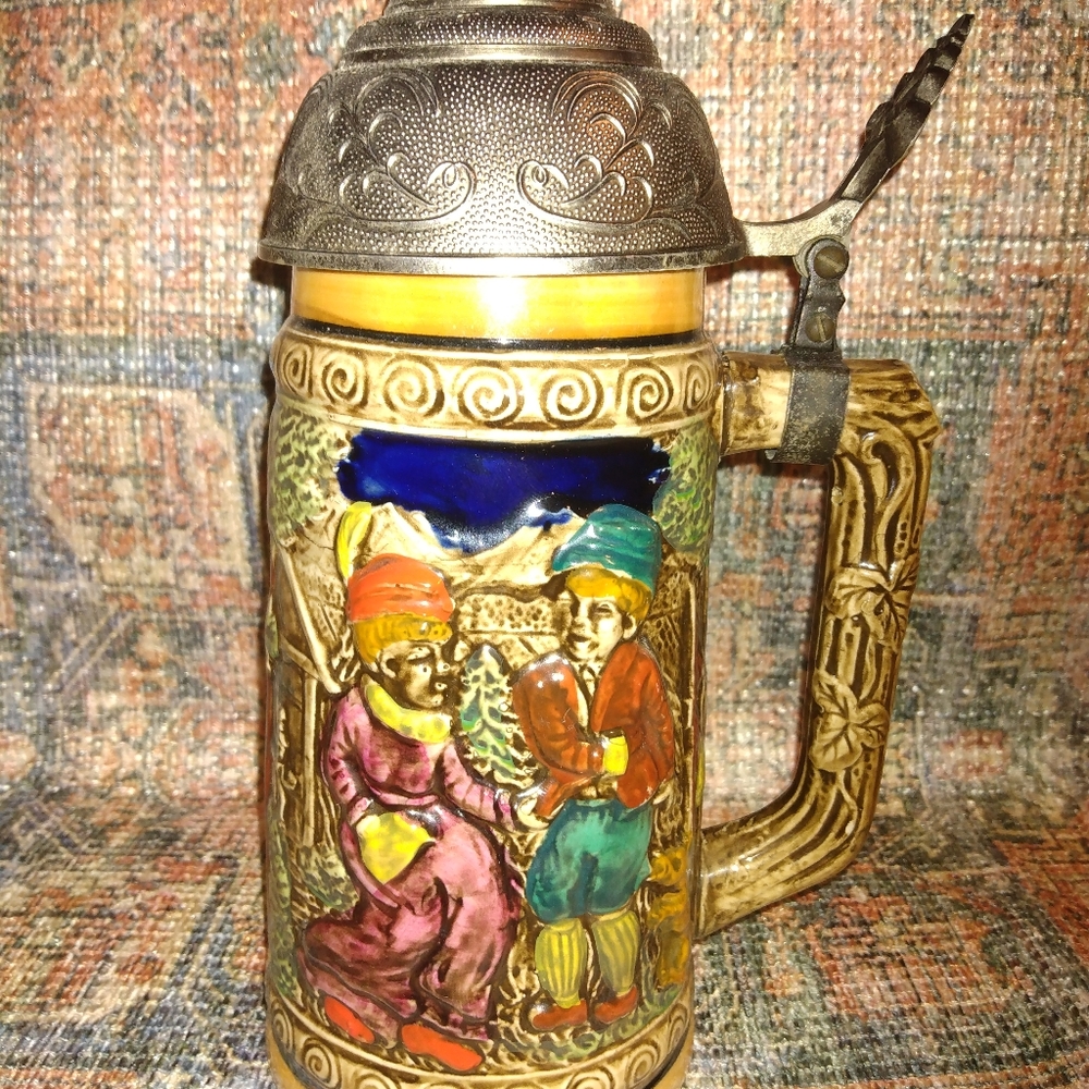 Vintage Beer Stein with Music box in the lid